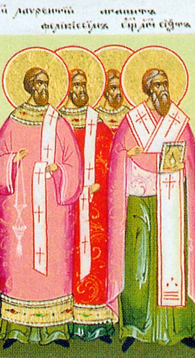 sveti Lovrenc, Felicissim, Agapit in Sikst II. - diakoni in papež, mučenci
